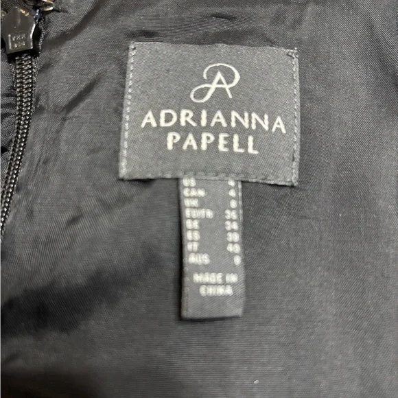 Adrianna Papell Black Dress with Red Floral Accents - Picture 2 of 10